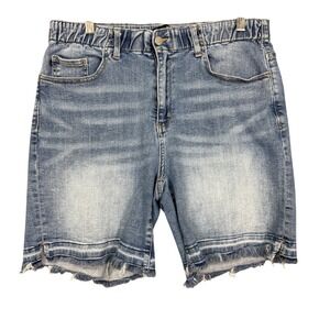 Judy Blue Light Wash Distressed Denim Jean Shorts
